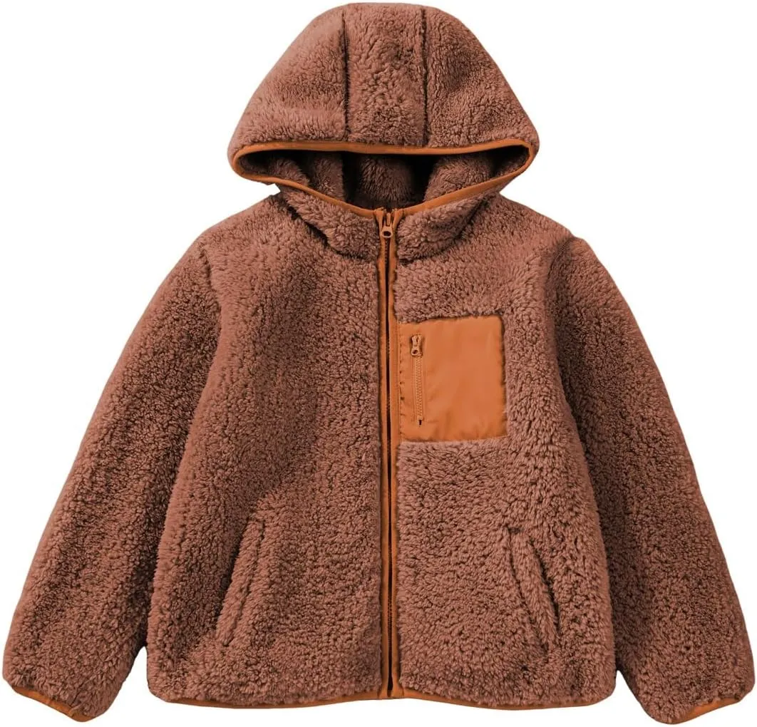 blibean Unisex Kids Girls Boys Jackets Fall Sping Full-Zip Hooded Sweatshirt Size 6-15 Years