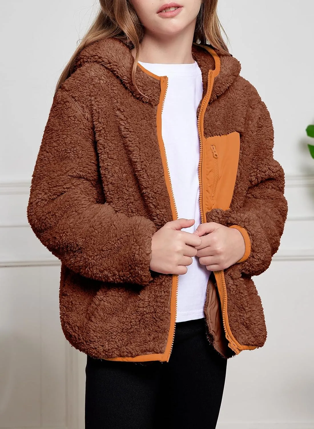 blibean Unisex Kids Girls Boys Jackets Fall Sping Full-Zip Hooded Sweatshirt Size 6-15 Years