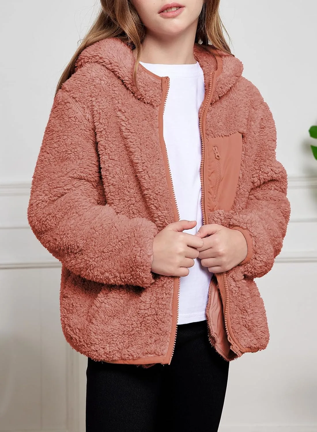 blibean Unisex Kids Girls Boys Jackets Fall Sping Full-Zip Hooded Sweatshirt Size 6-15 Years