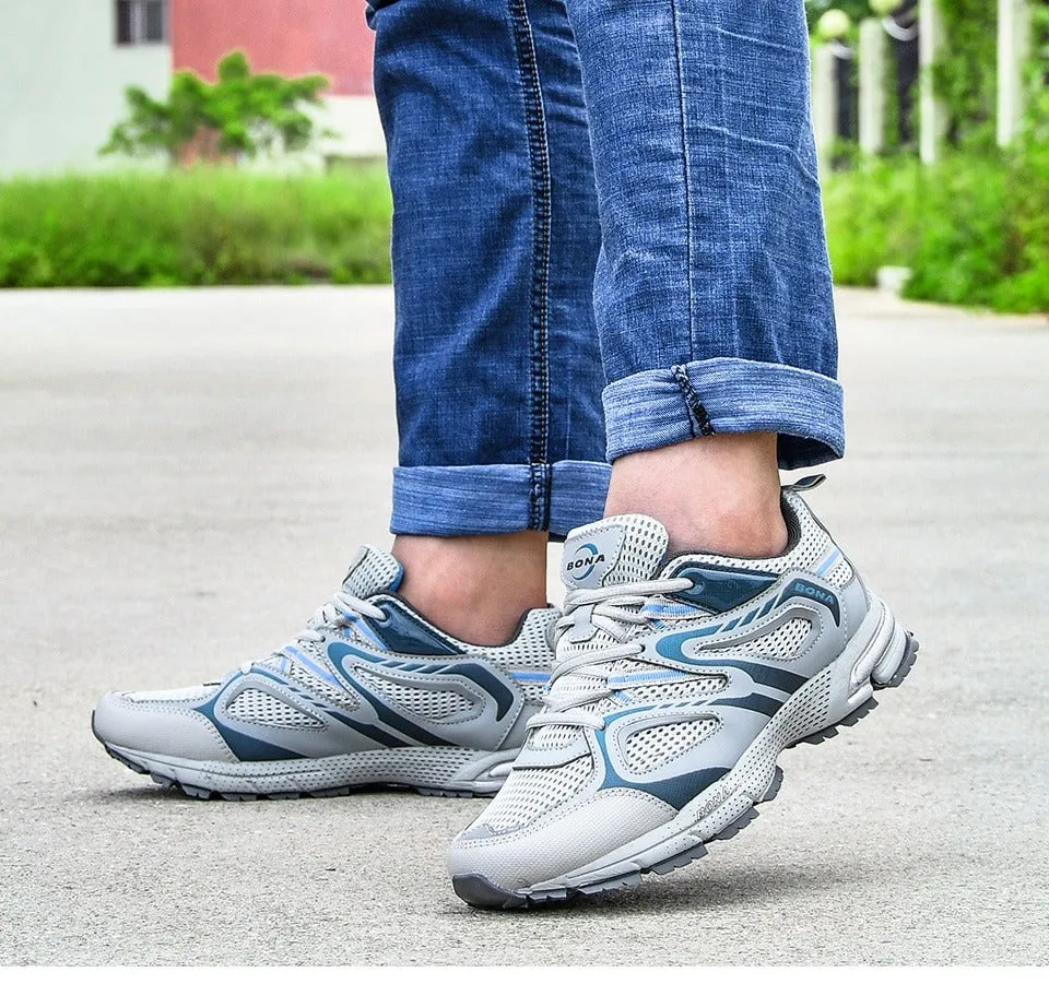 BONA New Arrival Classics Style Men Running Shoes Cow Split