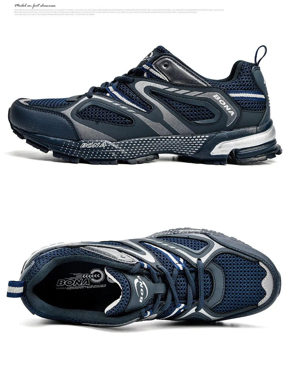 BONA New Arrival Classics Style Men Running Shoes Cow Split