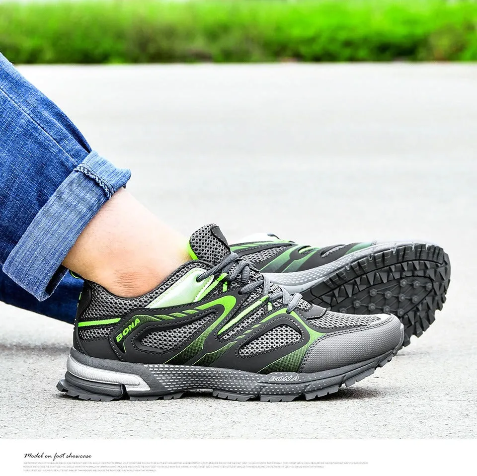 BONA New Arrival Classics Style Men Running Shoes Cow Split