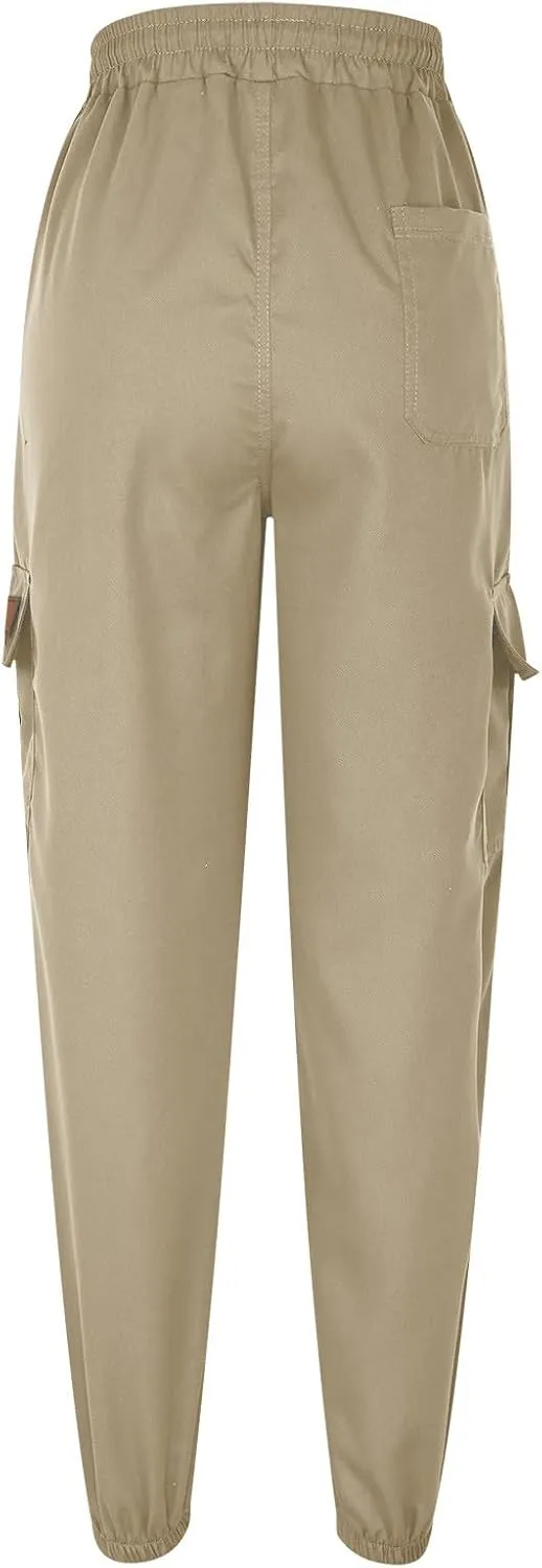 Cargo Pants for Men Baggy Joggers Elastic Waist Drawstring Sweatpants Streetwear with Multi Pockets Hiking Fishing Gear