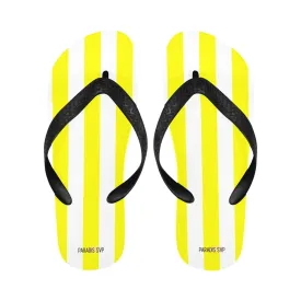 Coastal Cabana - Yellow Striped Flip-Flops
