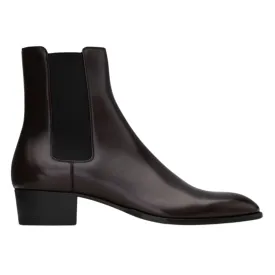 Handmade Bespoke Burgdundy Leather Chelsea Boots For Men