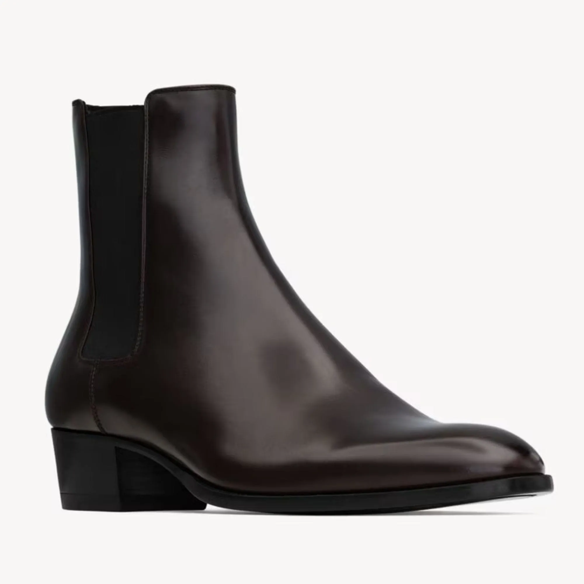 Handmade Bespoke Burgdundy Leather Chelsea Boots For Men