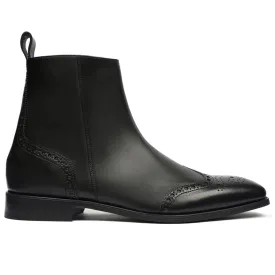 Handmade Customisable Leather Black Chelsea Boots For Men