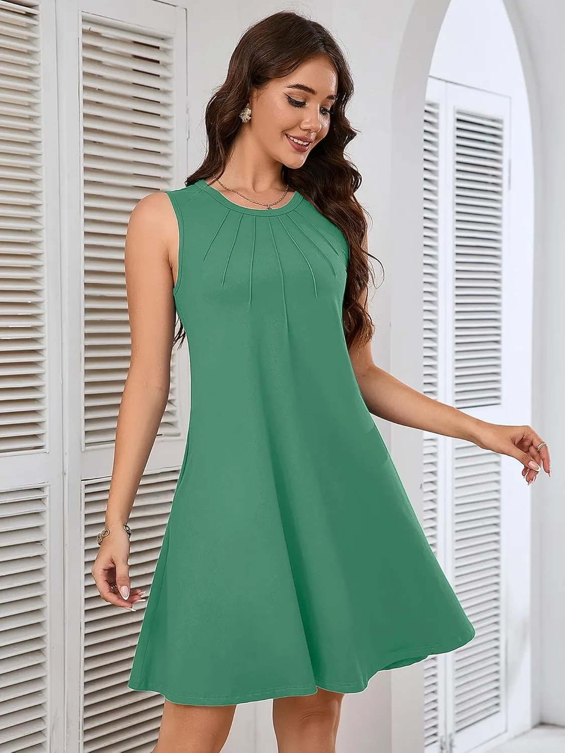 Heymoments Women's Summer Short Sleeve Dresses Casual T-Shirt Flowy Tunic Ladies Beach Sundress