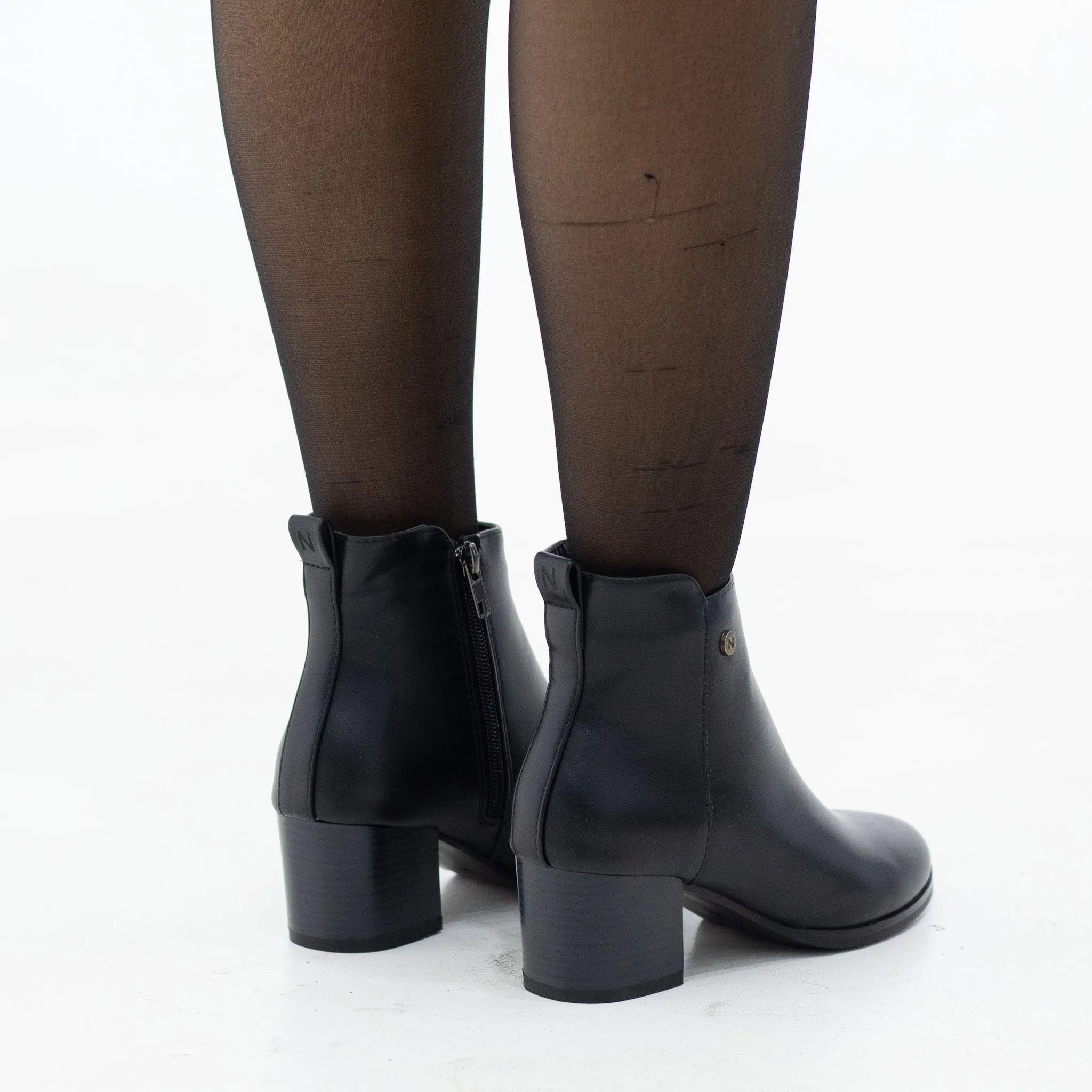 Jenner chelsea pu ankle boot on 5.5cm heel black
