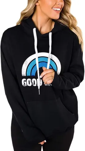 Lacozy Women's Hoodies Long Sleeve Shirt Casual Graphic Tee Shirt Lightweight Sweatshirts Fall Clothes for Women Tops