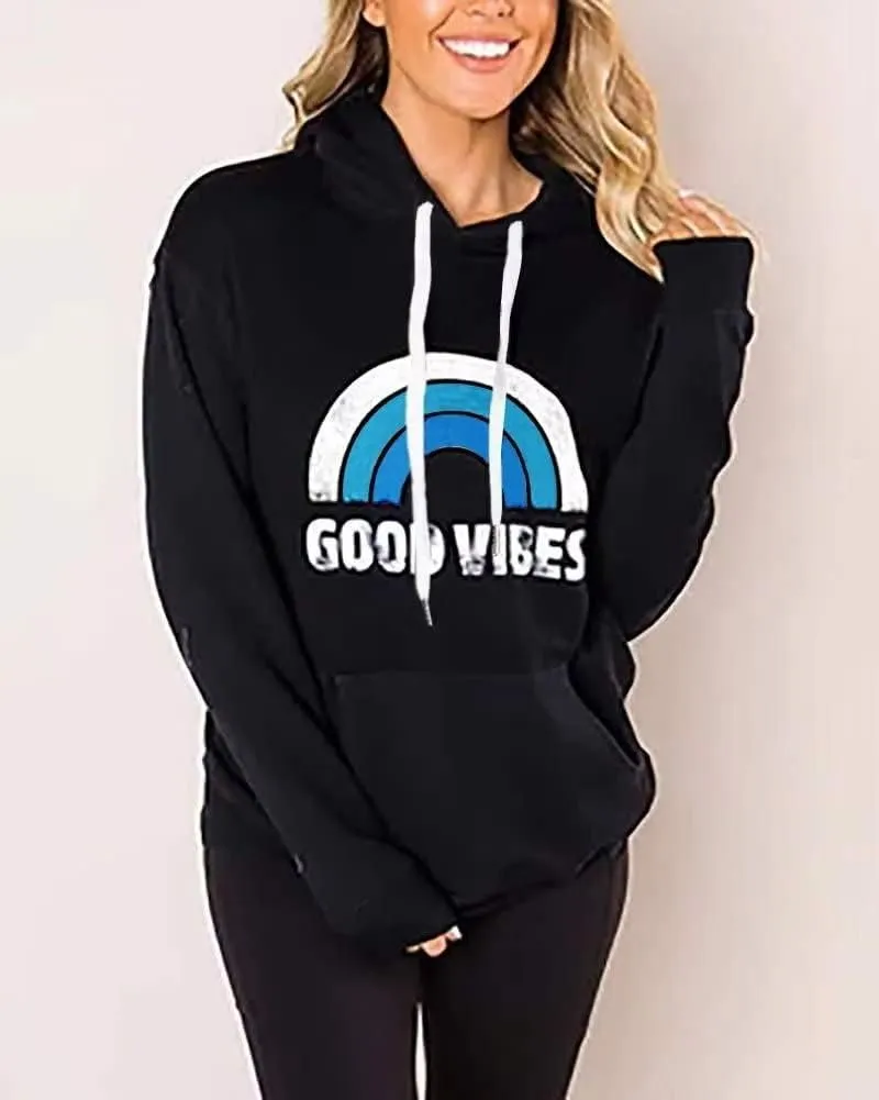 Lacozy Women's Hoodies Long Sleeve Shirt Casual Graphic Tee Shirt Lightweight Sweatshirts Fall Clothes for Women Tops