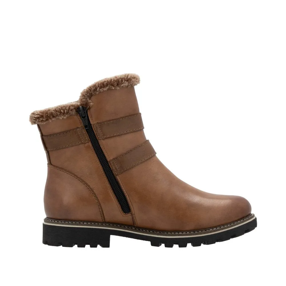 Ladies Remonte Boots Tan/Brown Pull On Style With Inside Zip D8484-24 sale