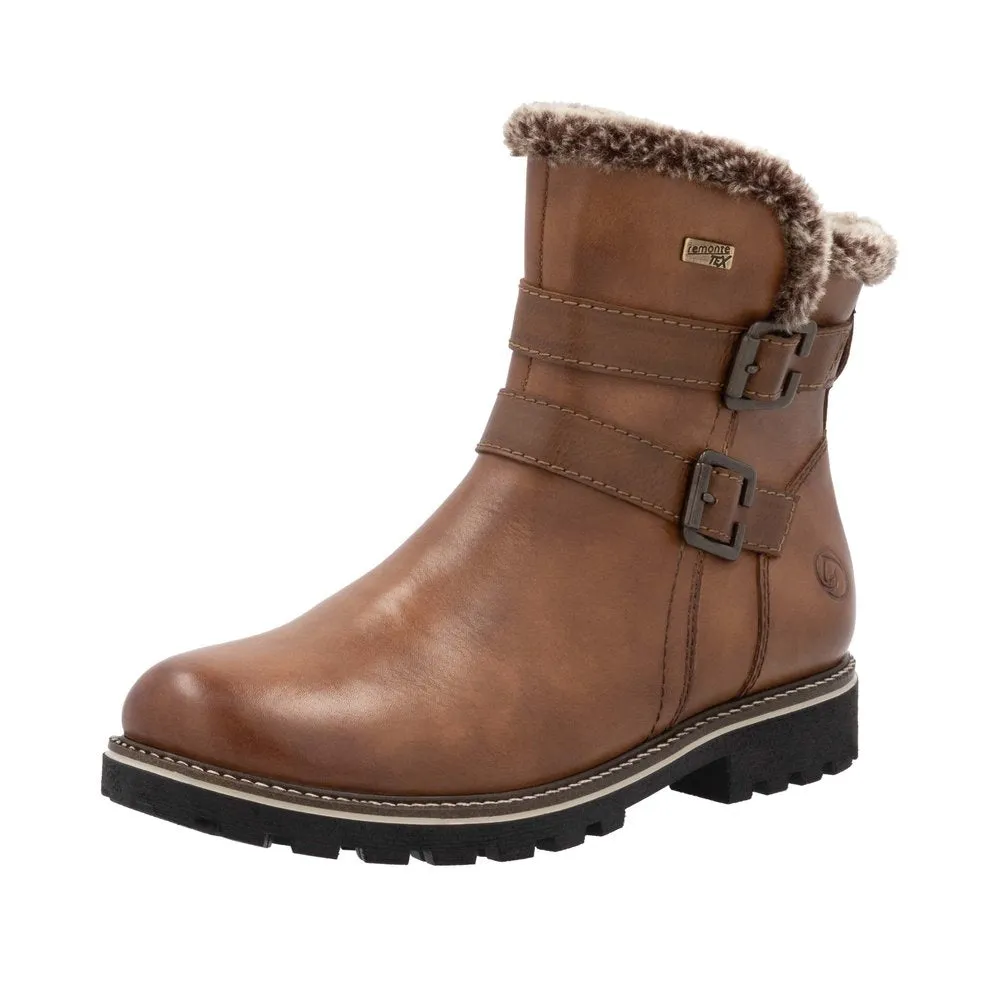 Ladies Remonte Boots Tan/Brown Pull On Style With Inside Zip D8484-24 sale