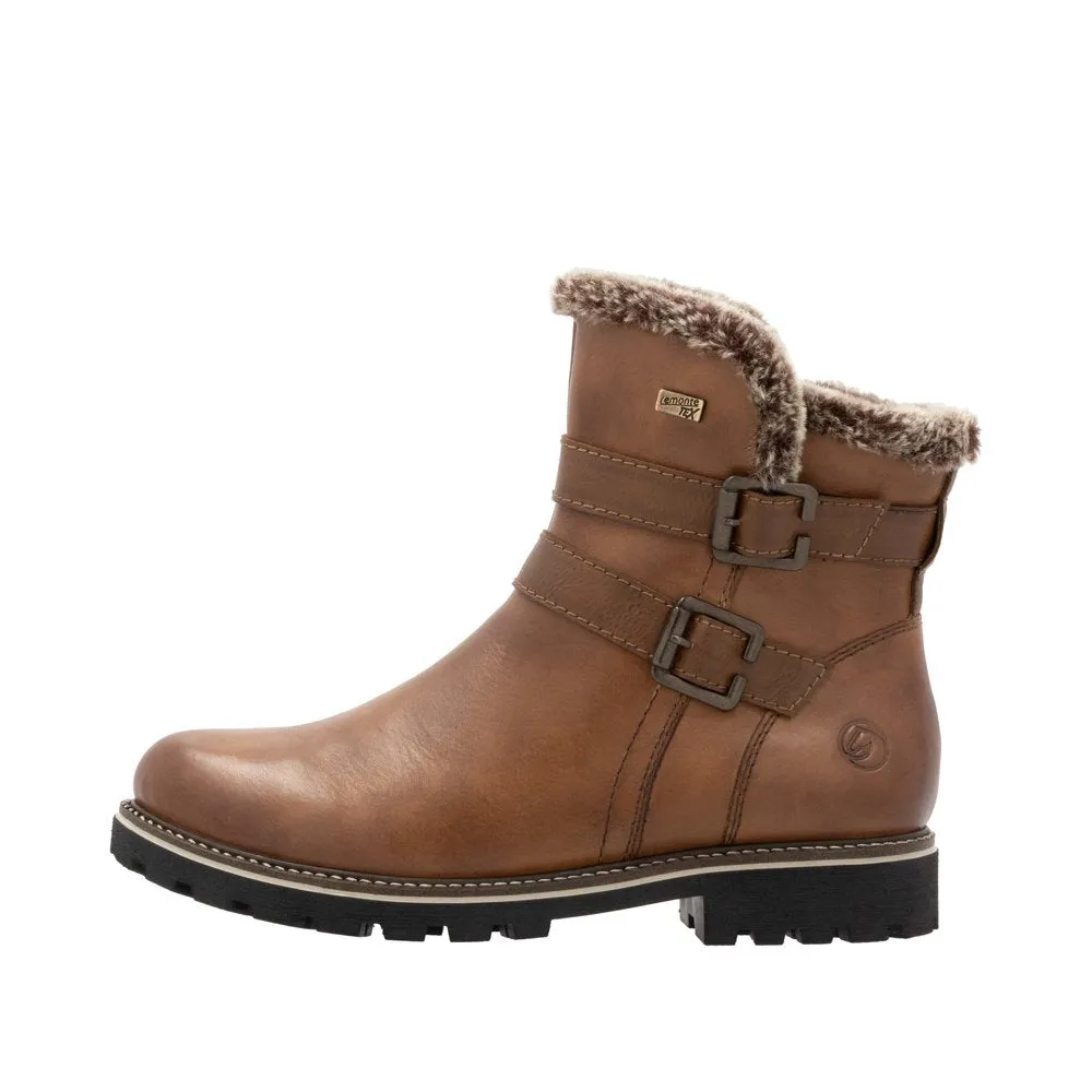 Ladies Remonte Boots Tan/Brown Pull On Style With Inside Zip D8484-24 sale