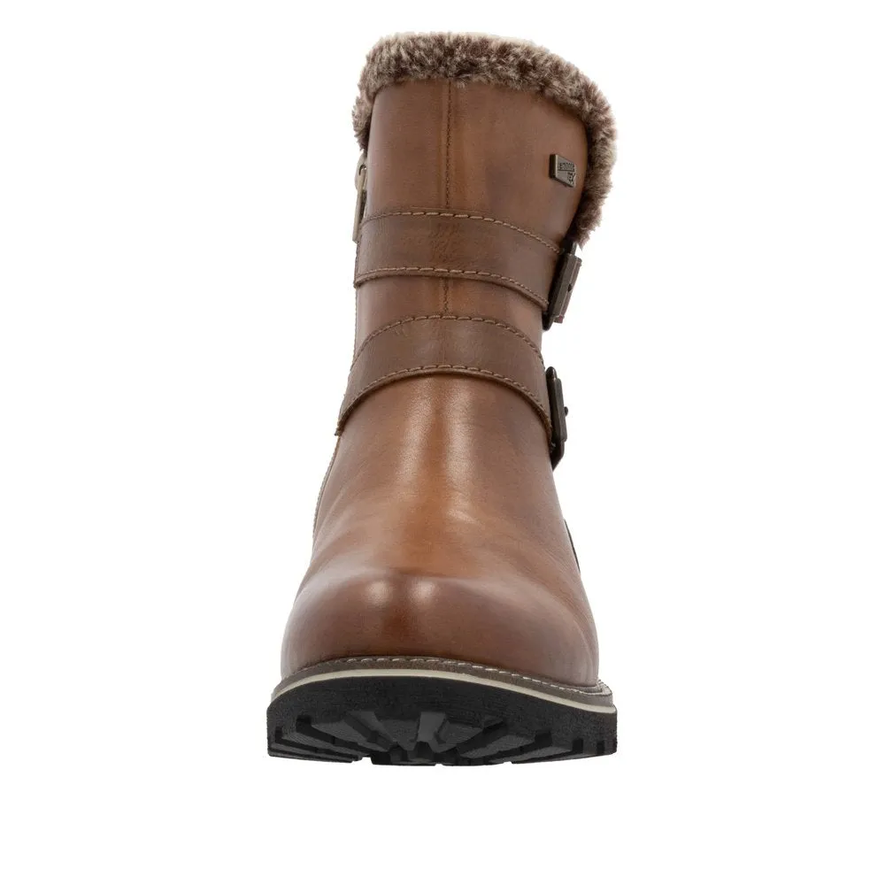 Ladies Remonte Boots Tan/Brown Pull On Style With Inside Zip D8484-24 sale