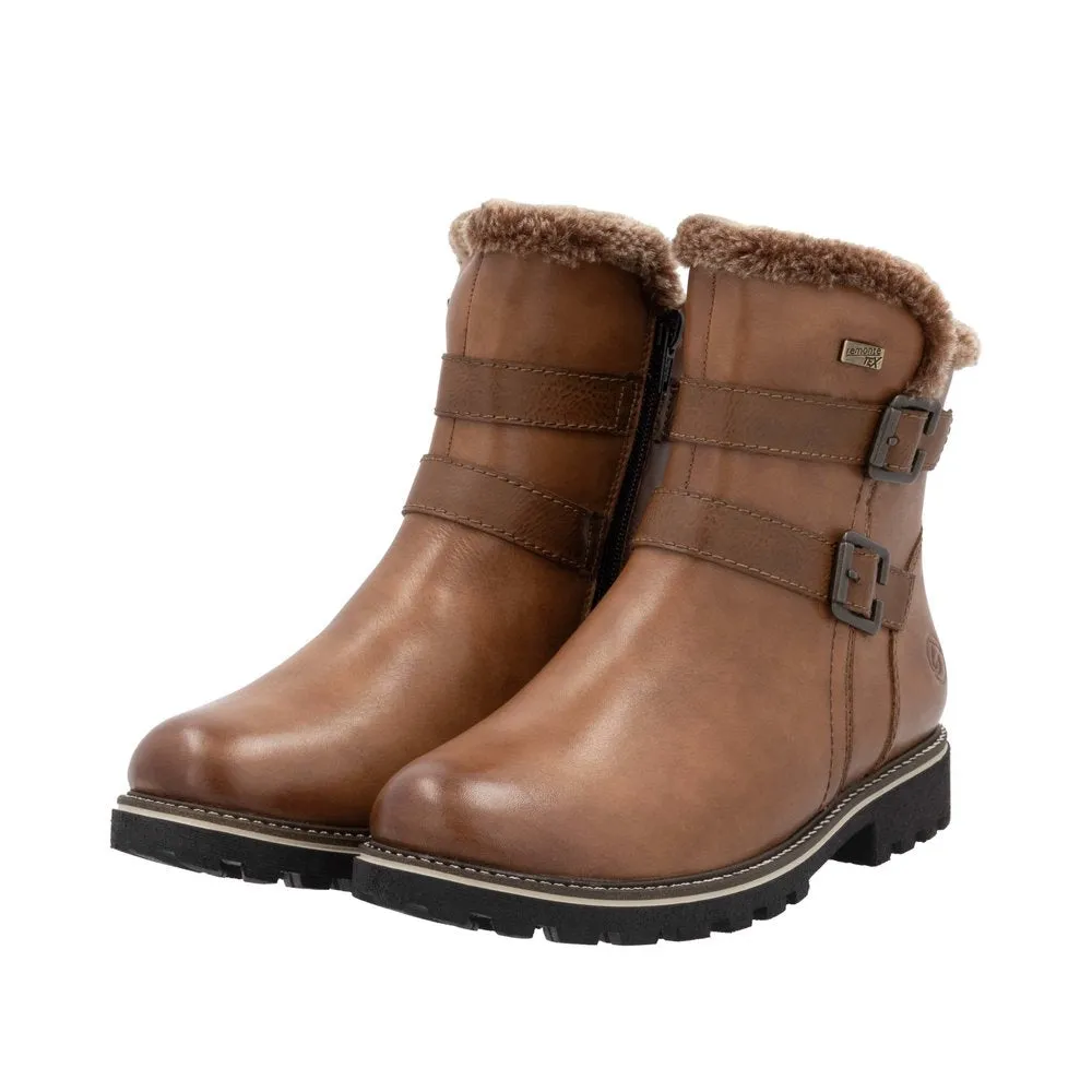 Ladies Remonte Boots Tan/Brown Pull On Style With Inside Zip D8484-24 sale