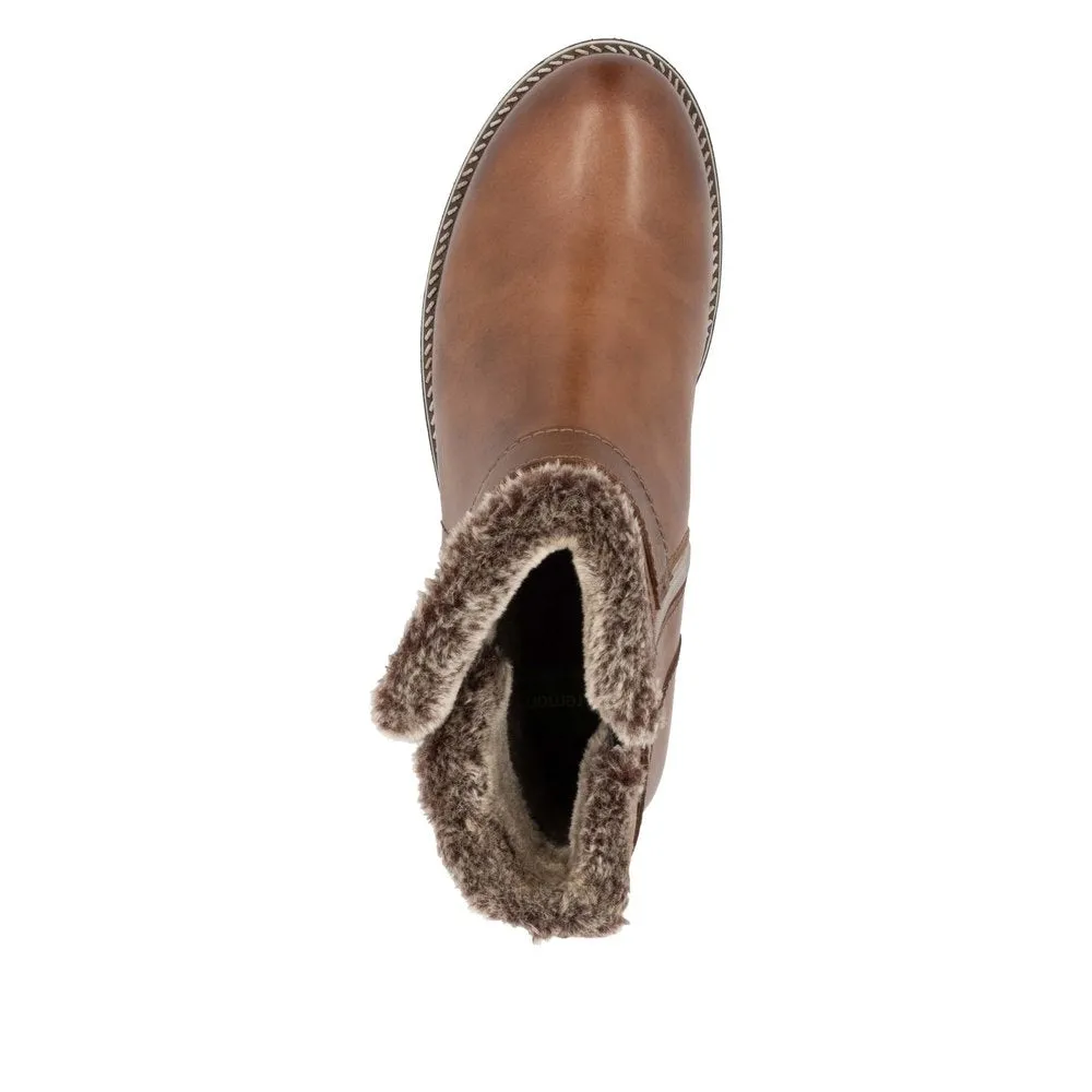 Ladies Remonte Boots Tan/Brown Pull On Style With Inside Zip D8484-24 sale