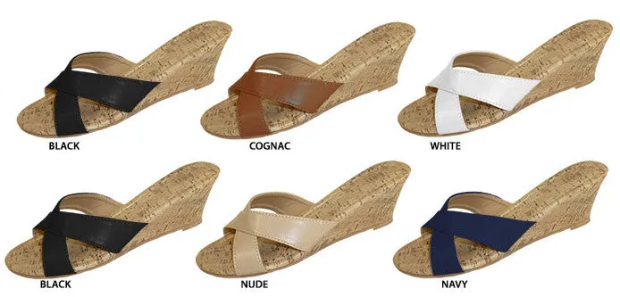 ladies wedge sandal with cork footbed and wedge wrap Case of 36