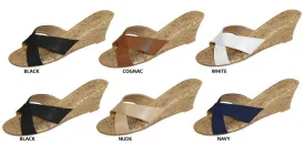 ladies wedge sandal with cork footbed and wedge wrap Case of 36