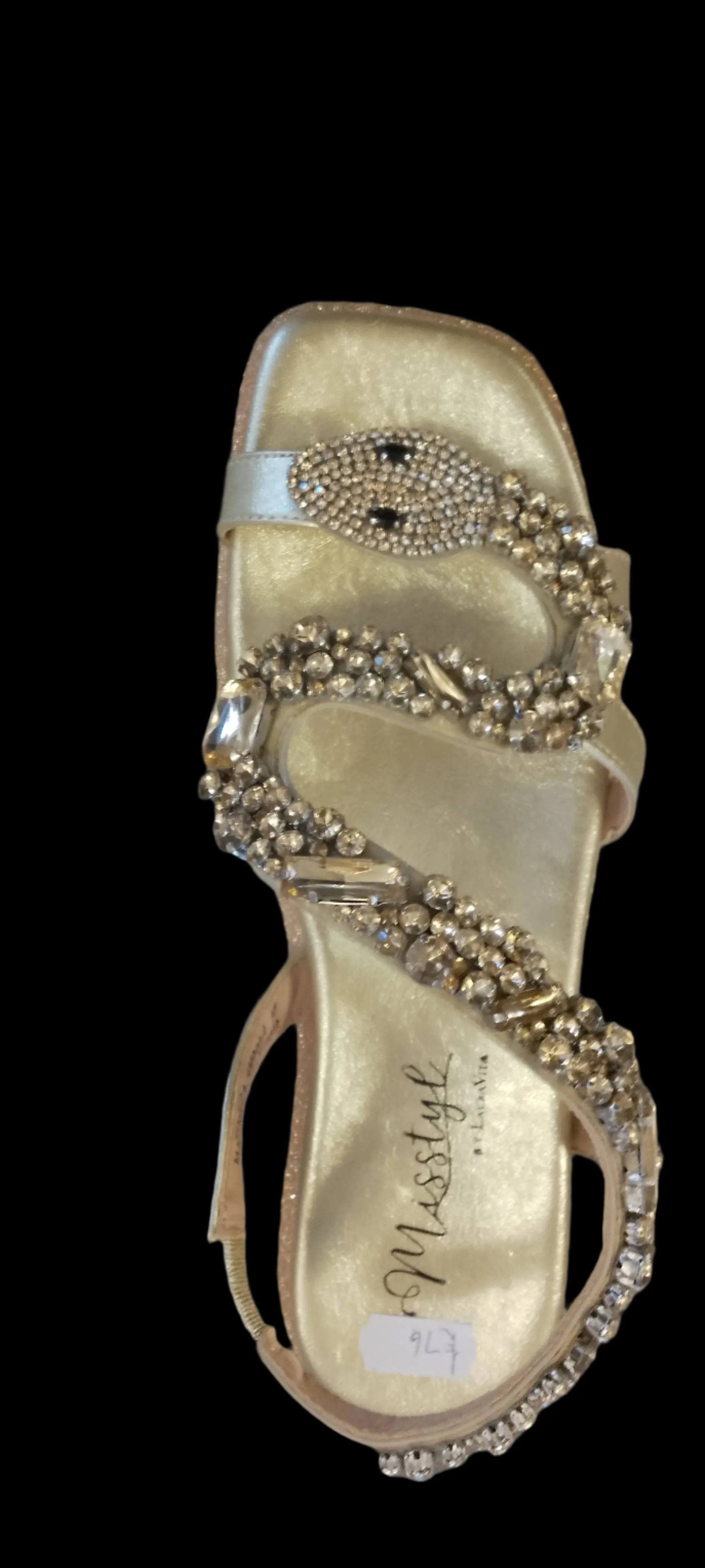 Laura Vita "Maxine" Sparky Leather Sandal in Gold