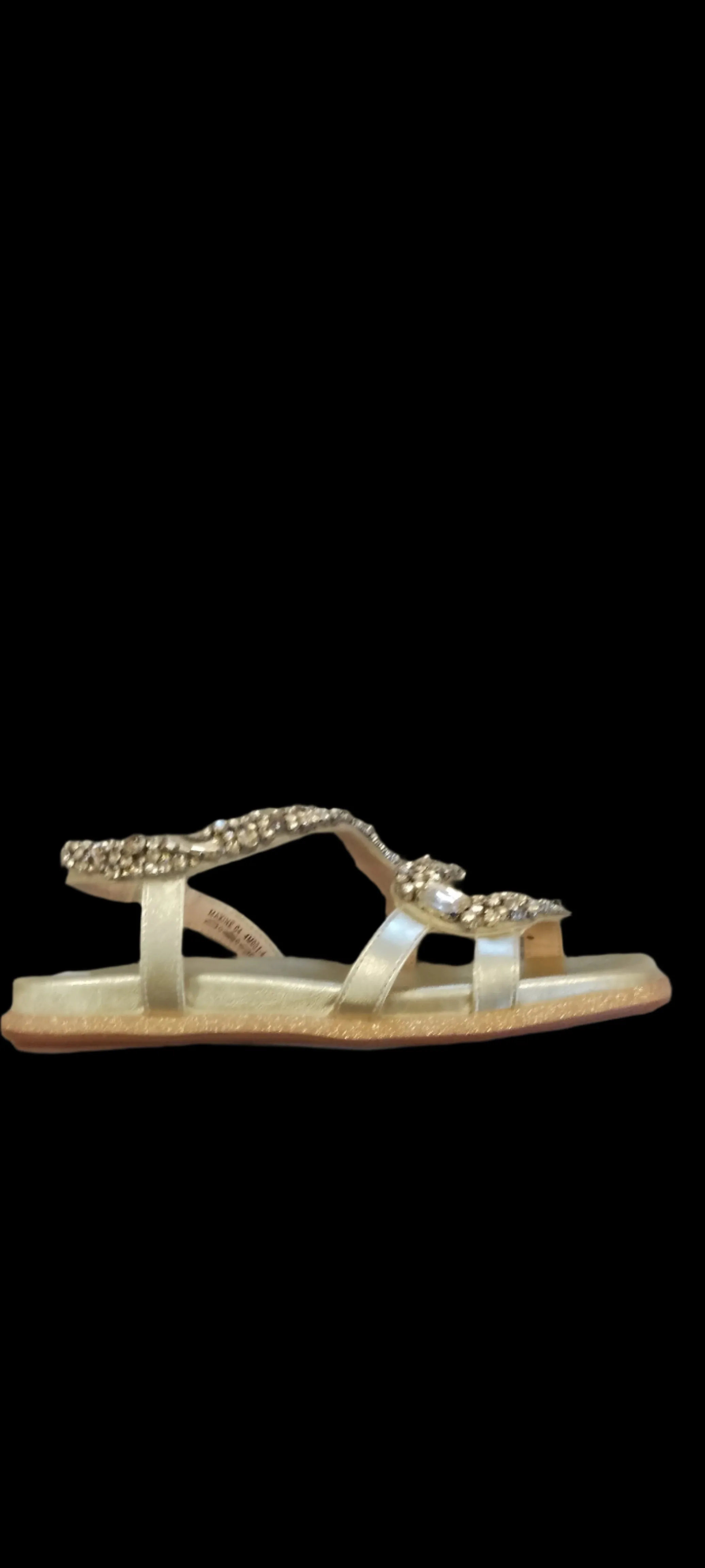 Laura Vita "Maxine" Sparky Leather Sandal in Gold