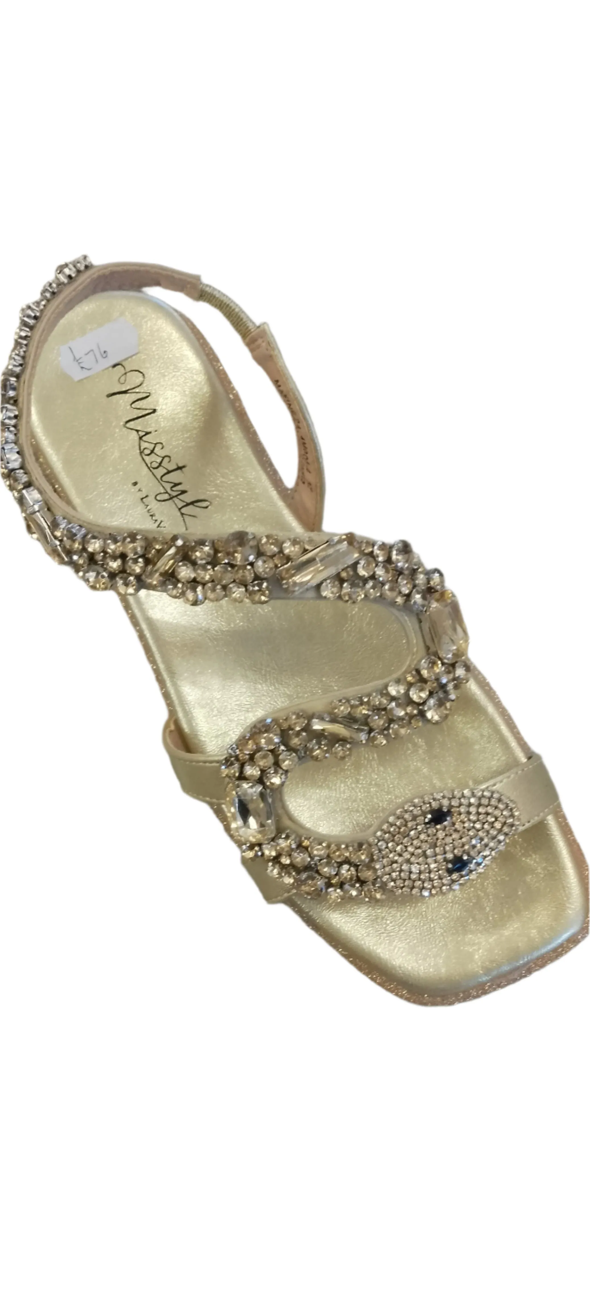 Laura Vita "Maxine" Sparky Leather Sandal in Gold