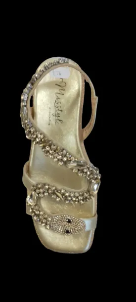 Laura Vita "Maxine" Sparky Leather Sandal in Gold