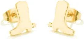 Minimalist Western Cowgirl Boots Stud Earrings for Women Teen Girls Stainless Steel Cowboy Boot Fancy Dress Custome Studs Earring Fashion Jewelry Gifts