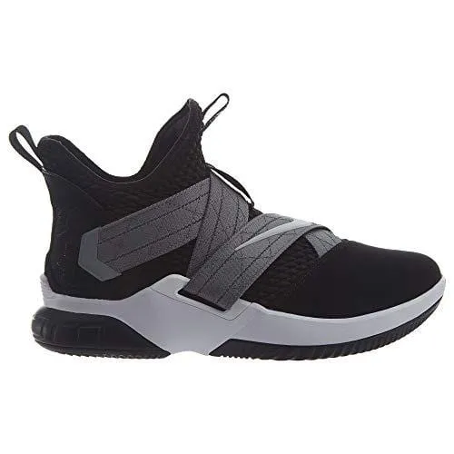 Nike Men's Lebron Soldier XII Basketball Shoe (9 D US) Black/White