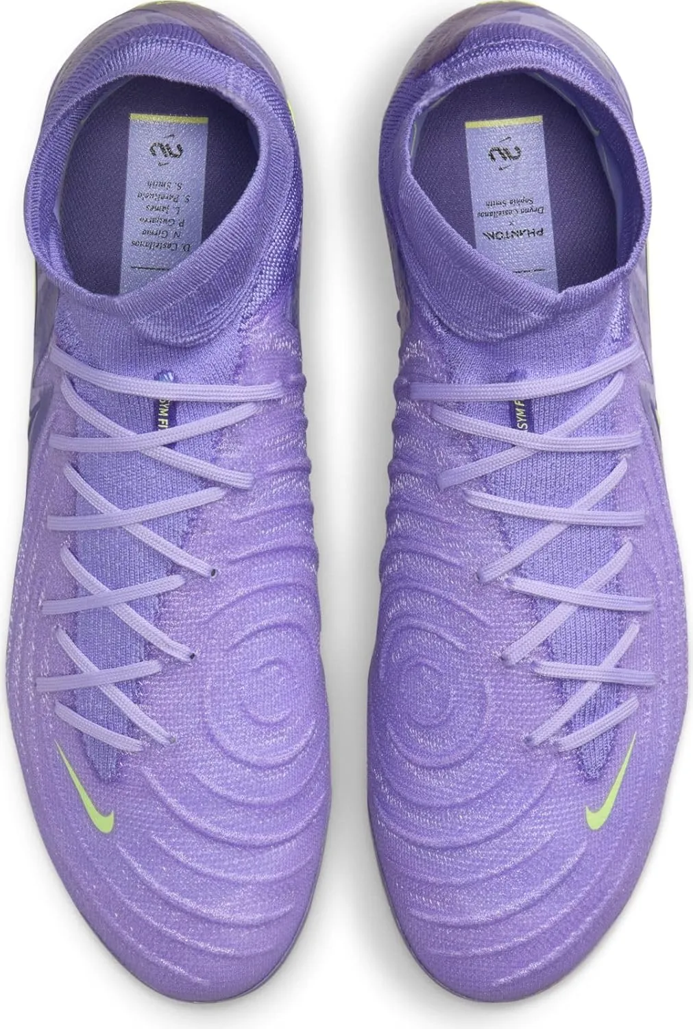 Nike United Phantom Luna 2 Elite FG High-Top Soccer Cleats (HF1600-500, Purple Agate/Barely Volt)