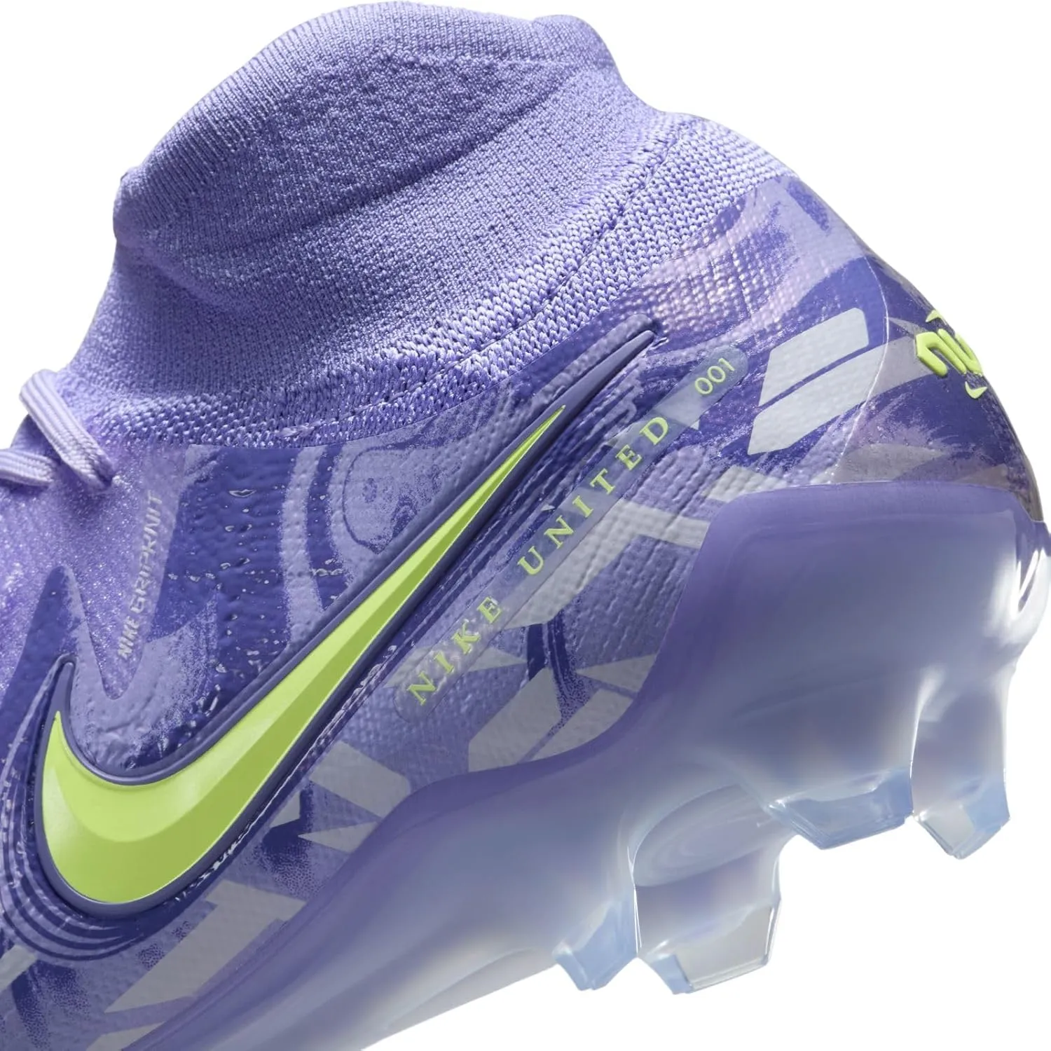 Nike United Phantom Luna 2 Elite FG High-Top Soccer Cleats (HF1600-500, Purple Agate/Barely Volt)