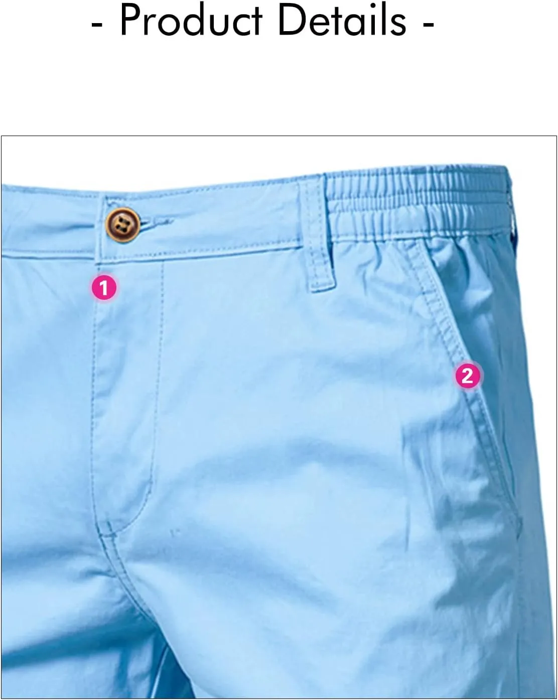 Oymyakon Men's Stretch Chino Short Slim Fit 10" Inseam Flat Front Shorts Summer Cotton Casual Shorts with Pocket