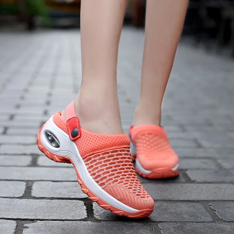 Women Slip-on Shoes - Casual Beach Sandals Non-slip with Mesh