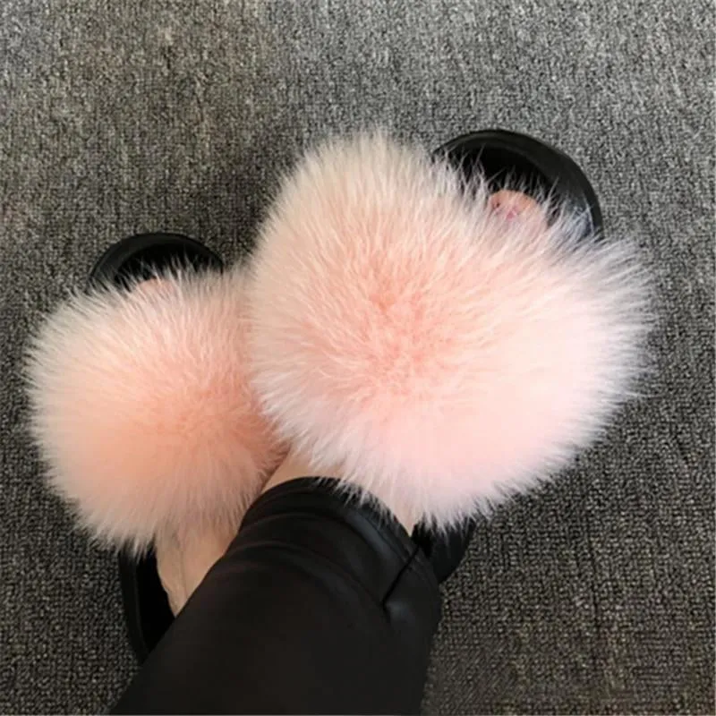 Women Summer Non Slip Fluffy Slide