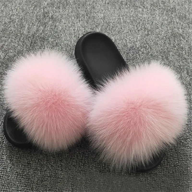 Women Summer Non Slip Fluffy Slide