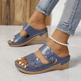 Women's Retro Non-Slip Wedge Sandals 76286657C