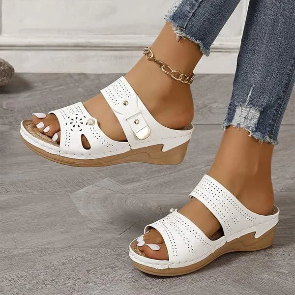 Women's Retro Non-Slip Wedge Sandals 76286657C